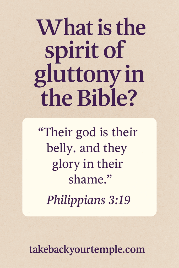 spirit of gluttony in the Bible