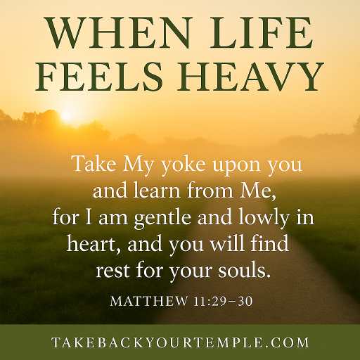 Mattthew 11:29-30 Take Jesus Yoke when Life Feels Heavy